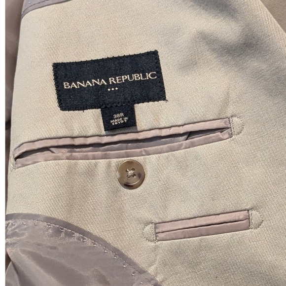 Banana Republic Men's Made in Egypt Tan Cotton Linen Blend Sports Coat Size 38R - Picture 9 of 14